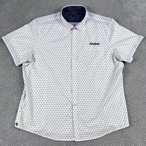 Mizzen‎ + Main Leeward Mens White Geometric Button Down Shirt Sz XL